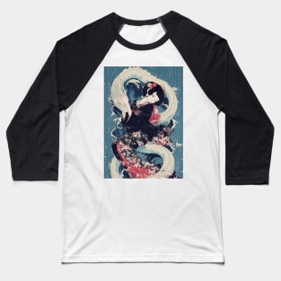 Geisha dragon in water 7202 Baseball T-Shirt